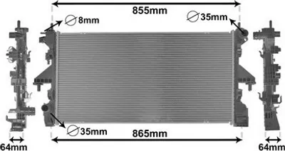 Produktbild von VAN WEZEL 09012711 Kühler Wasserkühler Motorkühler für FIAT Ducato Kastenwagen (250, 290) Ducato Pritsche / Fahrgestell (250, 290) Ducato Bus
