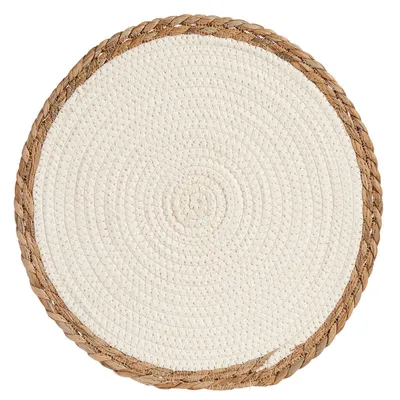 Produktbild von Untersetzer weiss weiss/naturbraun 35 x 1 x 35 cm