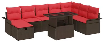 Produktbild von vidaXL Gartensofa-set 9 stk. Braun Poly-Rattan
