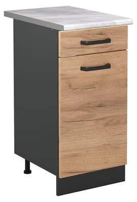 Productafbeelding van Keukenonderkast Vicco R-Line Goudkleurig Eiken/Antraciet 40 cm marmer werkblad, Model 61040