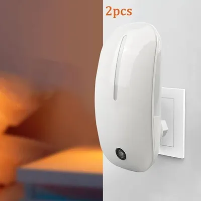 Produktbild von LED-Nachtlicht – No-Name – 2 Stück – Lichtsensor – 20.000 Stunden – Weiß