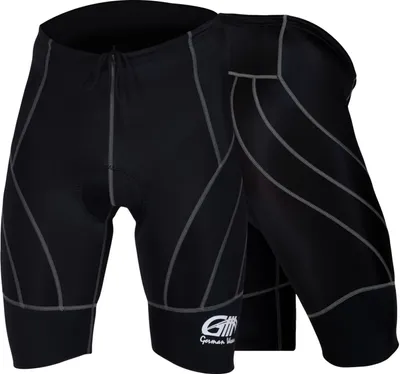 Produktbild von Radhose Fahrradhose Radlerhose Gepolsterte Coolmax (Polyesterfasern) Radler-Shorts Schwarz, Größe:S