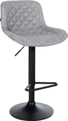 Produktbild von Barhocker KUHAR - Stoff Grau 50x52x84 cm | Barstuhl Höhenverstellbar Mit Lehne Drehbar Tresenhocker Tresenstuhl Kneipenhocker Kneipenstuhl