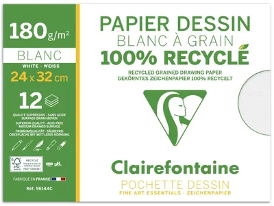 Obrázok produktu pre Clairefontaine 96144C, Umelecký papier, 180 g/m², 12 listy
