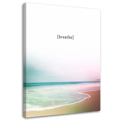 Immagine prodotto di Quadro su tela "Respirare - sulla spiaggia" 60x90 cm Feeby blu quadro pronto per essere appeso