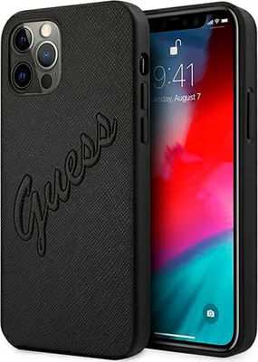 Produktbild von Guess Guhcp12Lrsavsbk Iphone 12 Pro Max 6,7 Czarny/Schwarz Hardcase Saffiano Vintage Script