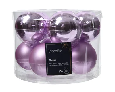 Produktbild von Weihnachtskugeln Glas 6cm x 10 Stück - Helllila