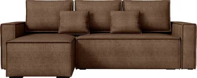 Produktbild von BroMARKT Ecksofa mit Schlaffunktion Dexter Braun Cord Links
