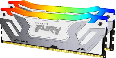 Zdjęcie produktu dla Kingston Technology FURY 48GB 8400MT/s DDR5 CL40 CUDIMM (zestaw 2 modułów) Renegade RGB White XMP, 48 GB, 2 x 24 GB, DDR5, 288-pin DIMM