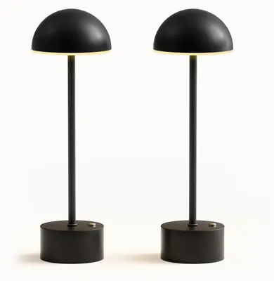 Kabellose LED-Tischlampe, Touch, dimmbar, 4000 mAh, Schwarz