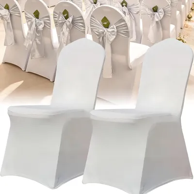 Stuhlhussen, weiß, Polyester, 10 Stück, universelle Passform