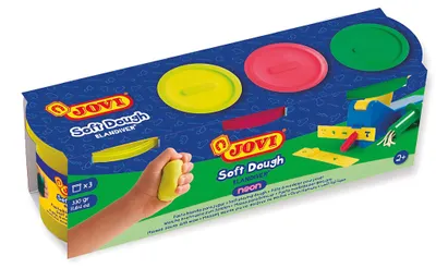 Obrázok produktu pre Jovi Soft Dough Modelling Clay Samoschnúca hmota Neon 3 x 110 g