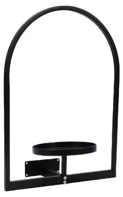 Immagine prodotto di Portavasi da parete - Supporto per vasi da fiori - Plastica - Design con cornice decorativa - Per interni/esterni - Da montare - Nero