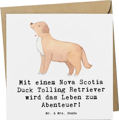 Produktbild von Mr. & Mrs. Panda Glückwunschkarte Nova Scotia Duck Abenteuer - Weiß - Geschenk, faltkarte, doppelkarte, Energie, Hunderassen, Tolling Retriever, Grußkarte, Leben, Toller