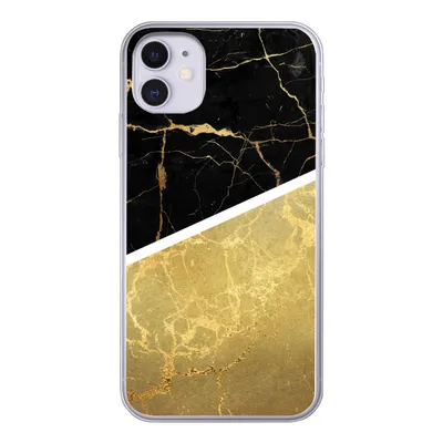 Produktbild von MuchoWow® Handyhülle Schutzhülle Hülle für iPhone 11 Marmor - Schwarz - Gold Silikon Softcase Handy Hülle - Handytasche