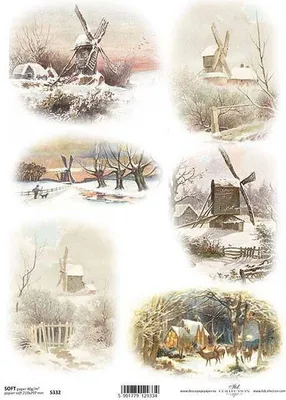 Immagine prodotto di Carta da decoupage A4 SOFT ITD-S332, panorami invernali