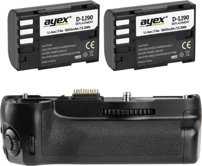 Produktbild von Batteriegriff Set für Pentax K-7 K-5 K-5 II K-5 IIs ähnlich D-BG4 + 2x D-Li90 Akku
