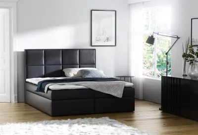 Produktbild von Boxspringbett Bett MEDIANO Kunstl.. Schwarz 180x200cm inkl.Bettkasten
