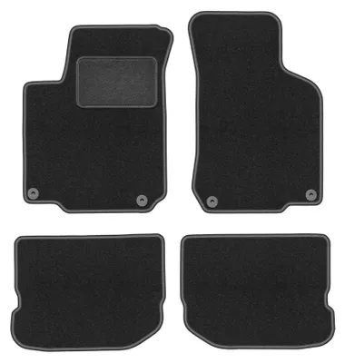 Obrázok produktu pre Velúrové autokoberce pre: VW Jetta IV 1998-2005 (sedan/kombi) – sada 4 ks, grafitové, na mieru – Wielganizator LUX