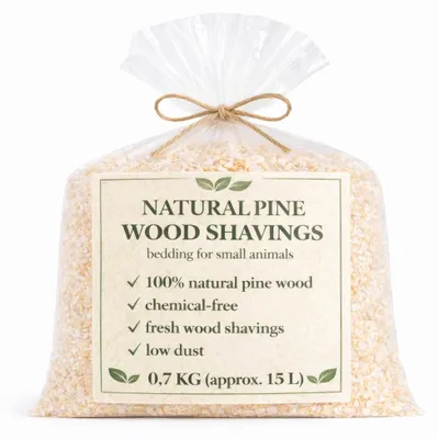 Produktbild von Holzspäne aus Kiefernholz 0,7 kg (ca. 15 L) - Einstreu natürlich, staubarm, saugfähig, für Kleintiere, Nager, Hühner, Garten & Kompost