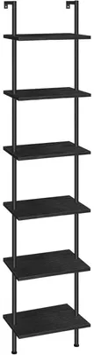 Produktbild von Leiterregal 6-stöckig wandmontiert 39 x 24 x 200,5 cm Schwarz