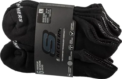 Produktbild von Skechers 6pk Uni 1/2 Terry Crew Socken S118210-BLK