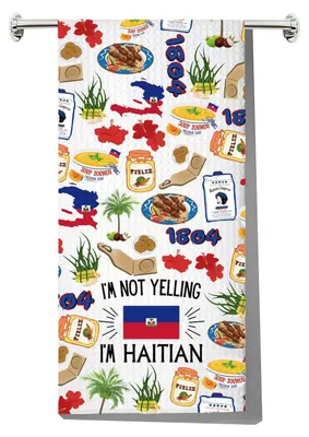 Zdjęcie produktu dla Haitiańskie ściereczki do naczyń, z zabawnym nadrukiem, 30 x 13 cm