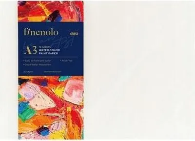 Image de Papier aquarelle A3, 300 g/m², 16 feuilles, Deli