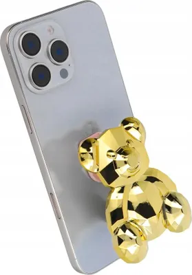 Imagen del producto de Soporte para teléfono con forma de oso, tipo anillo, para sujetar con el dedo y adherir a la funda