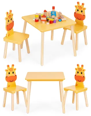 Obrázok produktu pre Súprava detského nábytku: stolík + 2 stoličky s motívom žirafy ECOTOYS