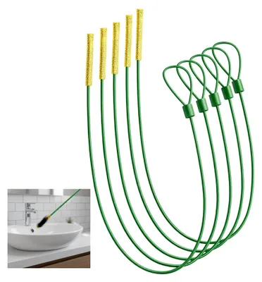 Produktbild von Abflussreiniger Spirale, 5 Stück, für Badezimmer und Küche, flexible Rohrreinigungsspirale mit 80 cm Länge
