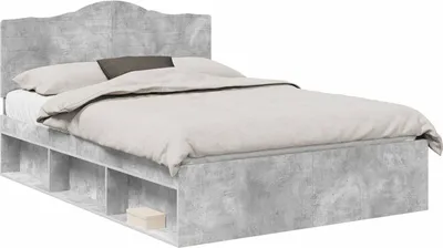 Obrázok produktu pre Rám postele Betónová šedá 150 x 200 cm Masívne borovicové drevo