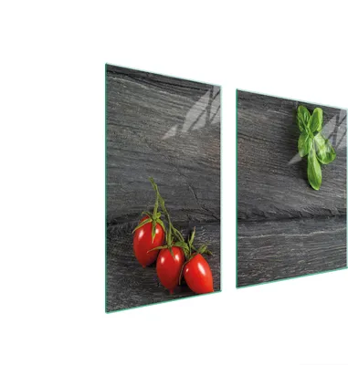 Produktbild von Glasplatte und Schneidebrett 100x52 Tomaten