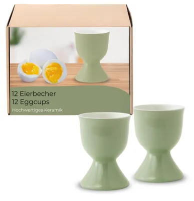 Produktbild von Eierbecher 12er Set, Ø 5x7 cm, in Salbeigrün aus Keramik