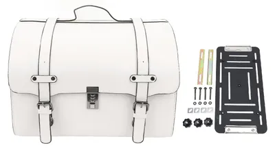 Produktbild von Motorrad-Hecktasche, Kunstleder, wasserdicht, 29,5 l Fassungsvermögen, Schnellverschluss mit Zahlenschloss, universelle Passform für Gepäck, Weiß