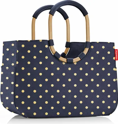 Produktbild von reisenthel shopping loopshopper L - Einkaufstasche mit Bügel 46 cm (frame metallic dots blue)