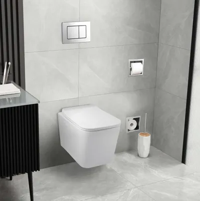 Produktbild von Balneo Hänge WC LUGA Spülrandlos 52×34×37,5 cm WC-Sitz mit Absenkautomatik weiß