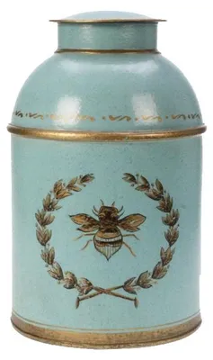 Productafbeelding van Meander theedoos, turquoise, Ø18xH28 cm