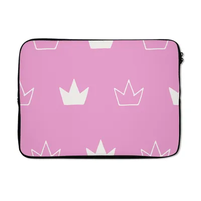 Produktbild von MuchoWow® Laptop Hülle 13 Zoll Schnittmuster - Mädchen - Krone - Kinder Laptoptasche - Laptophülle - Sleeve - Rundumschutz