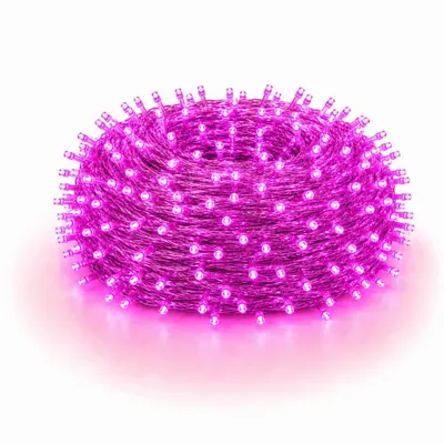 Produktbild von 20M 200LEDs 8 Modi Lichterkette Strom LED Weihnachten Lichterkette Transparente Kabel Zimmer Deko Licht Party Garten Weihnachtsbaum Beleuchtung, Rosa
