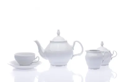 Zdjęcie produktu dla Bernadotte, serwis do herbaty, biały, czeska porcelana Thun 1794, 15 d.