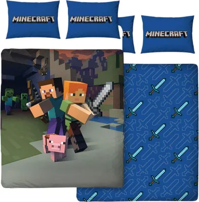 Produktbild von Minecraft - "Good Guys" Bettwäsche, wendbar TC274 (Einzelbett) (Bunt)