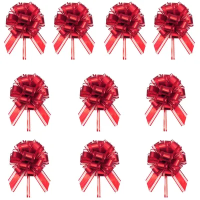Geschenkschleifen 10 Stück 18 cm rot Zugschleife