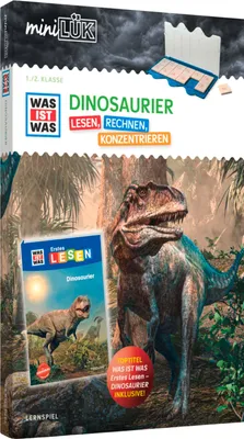 Produktbild von miniLÜK-Set. WAS IST WAS Dinosaurier Lesen+Rechnen 1. Klasse