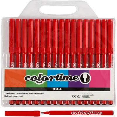 Produktbild von Colortime Marker, Strichstärke 2 mm, Rot, 18 Stk/ 1 Pck [HOB-373540]