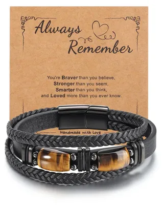 Produktbild von Armband für Herren aus Tigerauge und Leder