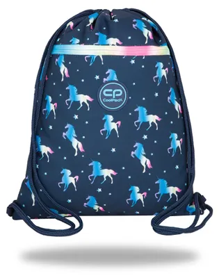 Image de Coolpack vert sac à chaussures licorne bleue