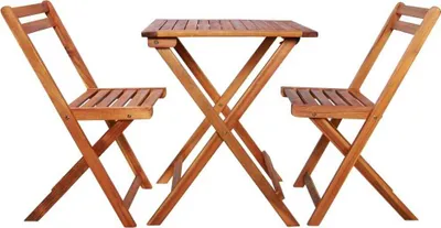 Immagine prodotto di Set da Bistrot 3 pz Pieghevole in Legno Massello di Acacia