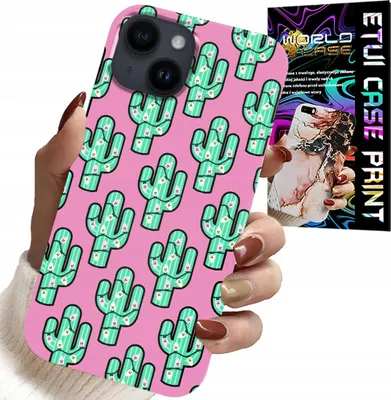 Obrázok produktu pre Puzdro Pre Iphone 14 - Kaktusy, Kaktus Na Ružovom Pozadí + Fólia