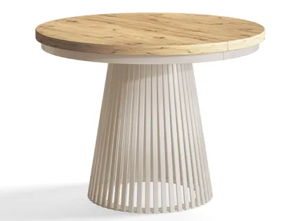 Produktbild von Runder Esstisch Ausziehbar - Wohnzimmertisch und Küchentisch - Tisch mit Stabile Metallbeine - Durchmesser 100 cm - Artisan - Kollektion Nero